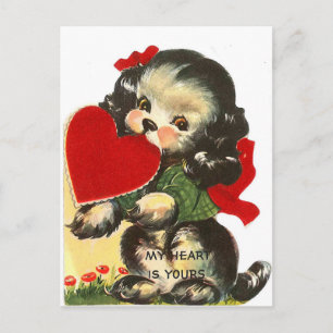 Postal De Festividades Cartão dos namorados do vintage do coração
