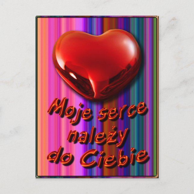 Postal De Festividades Cartão dos namorados no polonês (Frente)