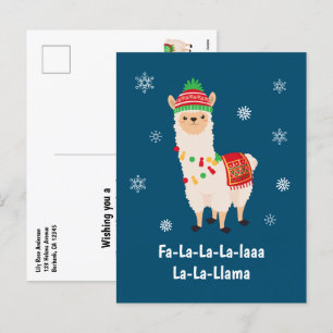 Postal De Festividades Cartão Festivo Funny Llama Férias Pun
