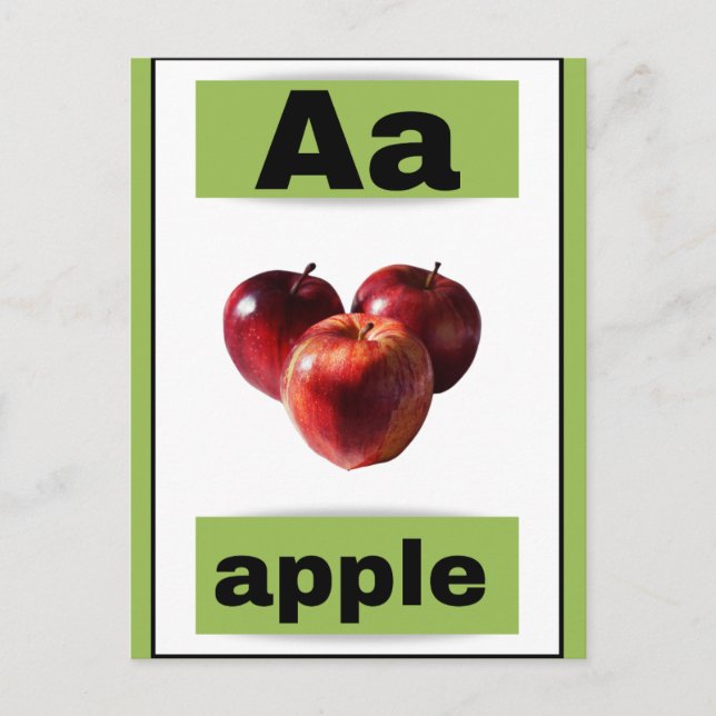 Postal De Festividades cartão flash alfabético (com imagem real) (Frente)