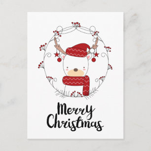 Postal De Festividades CARTÃO FOTO HOLIDAY   Merry Christmas Reindeer