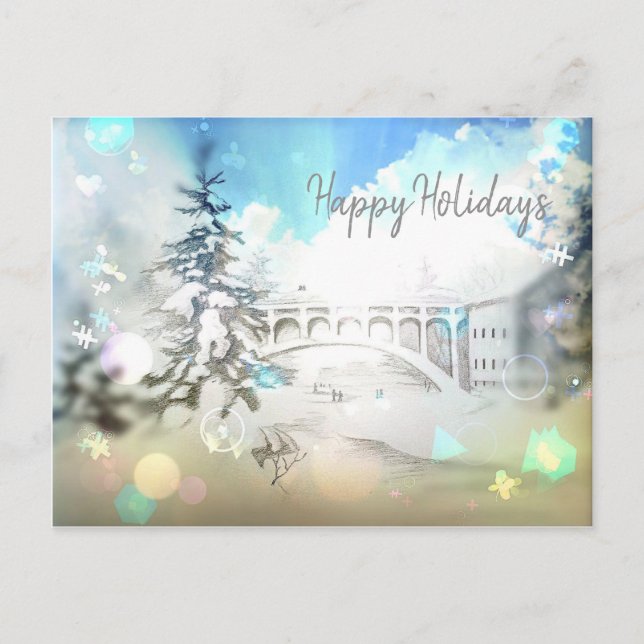 Postal De Festividades Cartão para lápis Feliz Feriados (Frente)