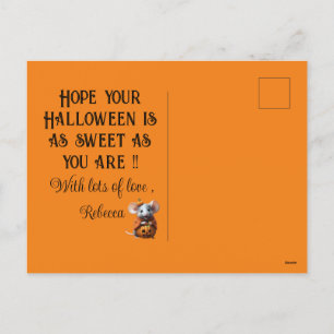 Postal De Festividades cartão personalizado fofo do rato halloween