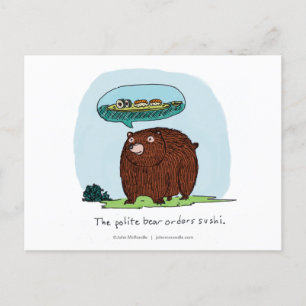 Postal De Festividades Cartão Polite Bear