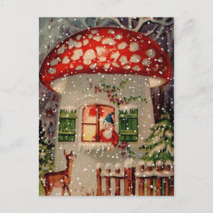 Postal De Festividades Cartão retro do Natal do vintage