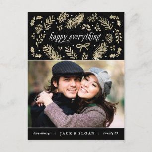 Postal De Festividades Cartão sazonal Dourado do feriado dos detalhes