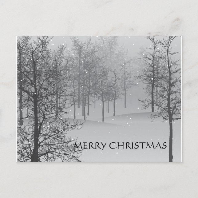 Postal De Festividades Cena nevado dos cartão do Natal (Frente)