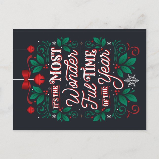 Postal De Festividades Época maravilhosa do cartão do ano (Frente)