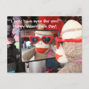 Postal De Festividades Ernie o cartão dos namorados do macaco da peúga