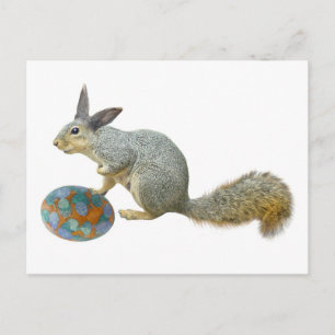 Postal De Festividades Esquilo da páscoa com cartão do ovo