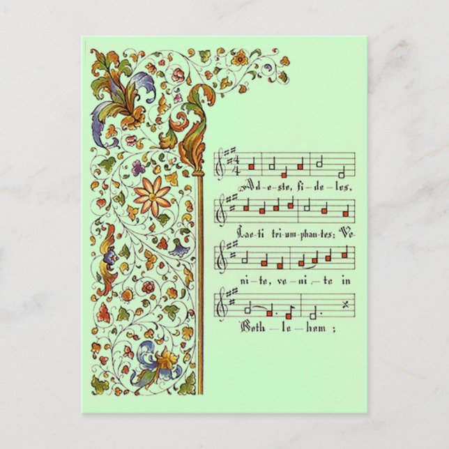 Postal De Festividades Fideles do adeste do cartão do cumprimento do (Frente)