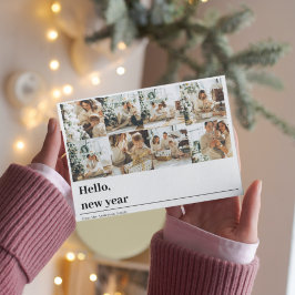Postal De Festividades Foto da família Collage | Hello New Year Cartão Po