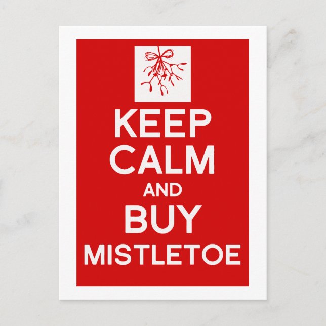 Postal De Festividades Mantenha calmo & compre o cartão do Natal do visco (Frente)