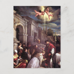 Postal De Festividades Namorados santo batizando Santo Lucilla cartão pos
