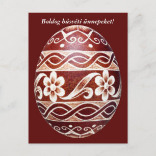 Postal De Festividades Ovo da páscoa tradicional húngaro, cartão