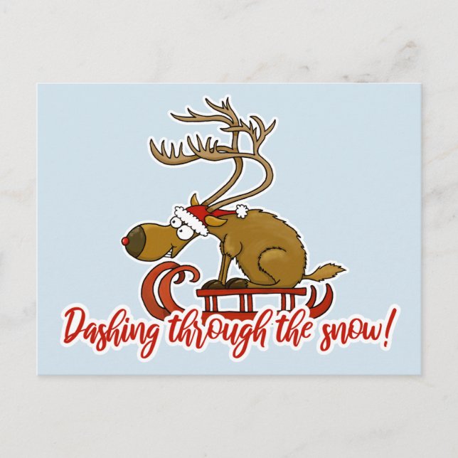 Postal De Festividades Precipitação através do cartão do Natal da neve (Frente)