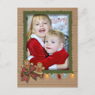 Postal De Festividades Quadro da foto do Natal no cartão