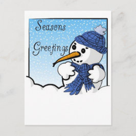 Postal De Festividades Sasons Saudações Snowman Cartão
