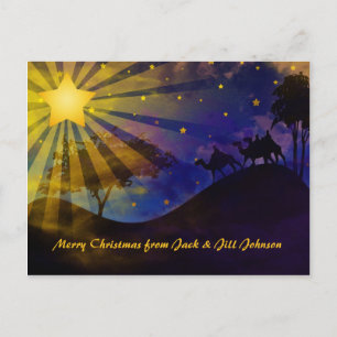 Postal De Festividades Três homens sábios & cartão da estrela do Natal