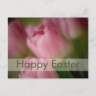 Postal De Festividades Tulipas cor-de-rosa • Cartão da páscoa