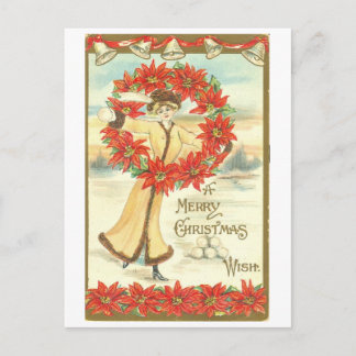 Postal De Festividades Vintage 1911, cartão do "Feliz Natal"