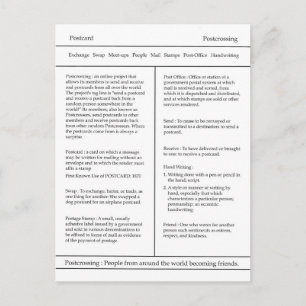 Postal Definição de Cartão Postal, Dicionário