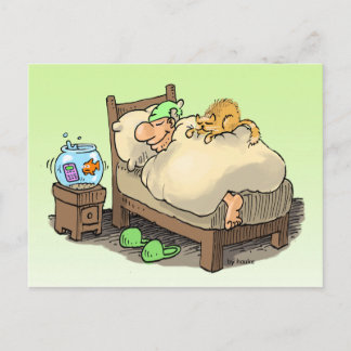 Postal deixe-me dormir cartão do longsleeper