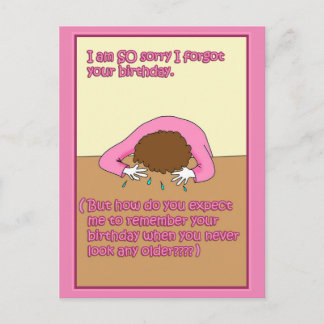 Postal Desculpe, eu esqueci seu cartão de aniversário