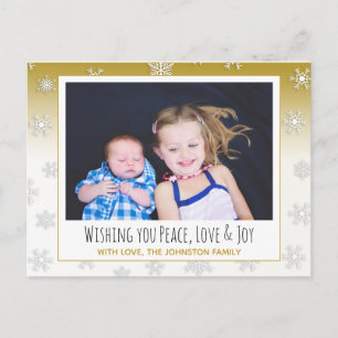 Postal Desejando-lhe paz, amor e alegria Cartão de Natal