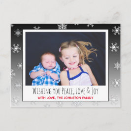 Postal Desejando-lhe paz, amor e alegria Cartão de Natal