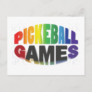 Postal desenho de cartão de anúncio de pickleball preto e