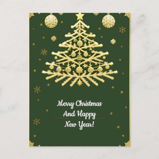 Postal Design de cartão de Natal elegante (Frente)