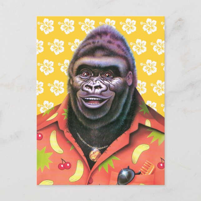 Postal Design de gorila vaidoso em cartão postal. (Frente)