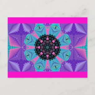 Postal Design de Mandala caleidoscópica Cartão postal.2