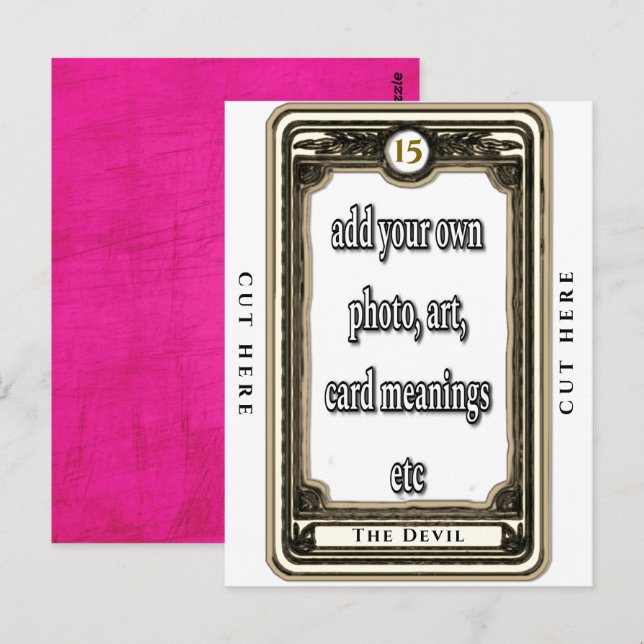 Postal Design do Cartão Tarot do Diabo (Frente/Verso)