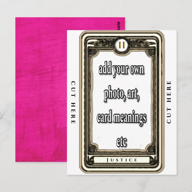 Postal Design O Cartão De Tarô De Justiça (Frente/Verso)