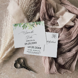 Postal Destino Greenery Summer Salve o Cartão de Data