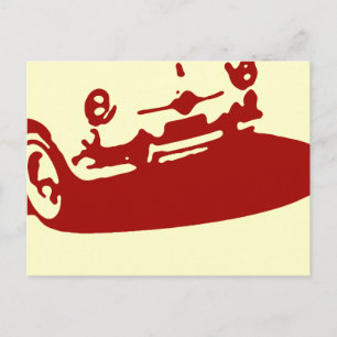 Postal Detalhe da Fiat 600 - Vermelho escuro no cartão p
