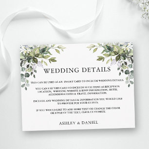 Postal Detalhes do Casamento - Cartão de Inserção de M