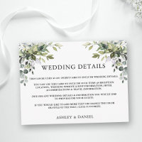 Detalhes do Casamento - Cartão de Inserção de Mola