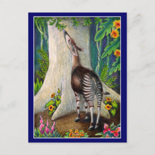 Postal Dia da Terra Okapi — Cartão de posto da Florest