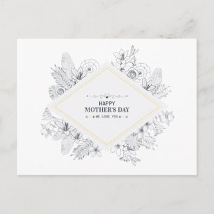 Postal Dia de as mães Feliz Elegante Vintage   Cartão Pos