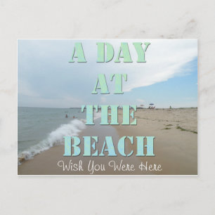 Postal Dia no Cartão de Posto de Praia.