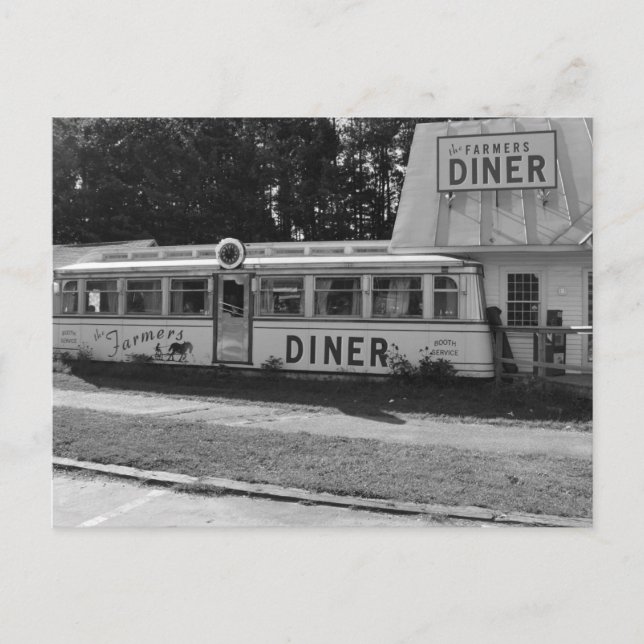 Postal Diner Vermont Black & White do fazendeiro - Cartão (Frente)