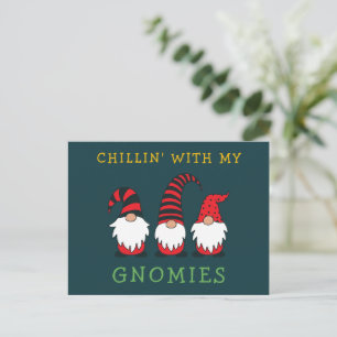 Postal Divertido Relaxando Com Meus Gnomos no Cartão de N