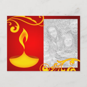 Postal diwali cumprimentos cartão com fotos luz adoráve