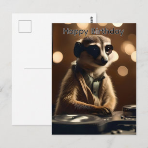 Postal DJ Meerkat: Tocando Faixas, Cartão de Aniversário