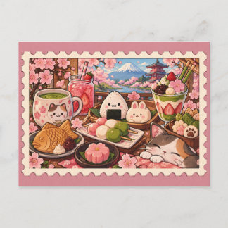 Postal Doces e Salgadinhos Japoneses Fofos - Cartão Posta