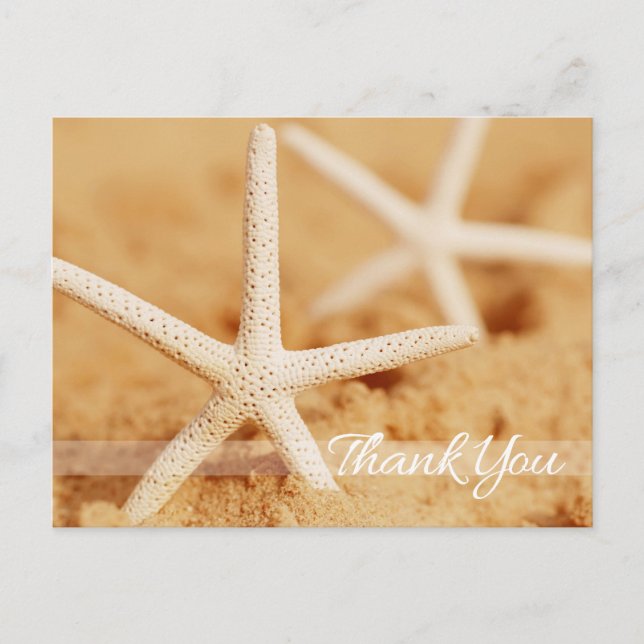 Postal Dois Starfish Obrigado Cartão (Frente)