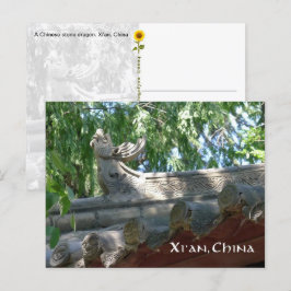 Postal Dragão de Pedra Chinês, Xi'an, China - cartão post